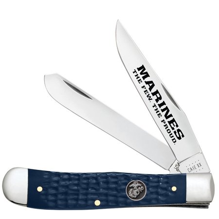 Case Cutlery Knife, Usmc Navy Blue Syn Trapper 13195